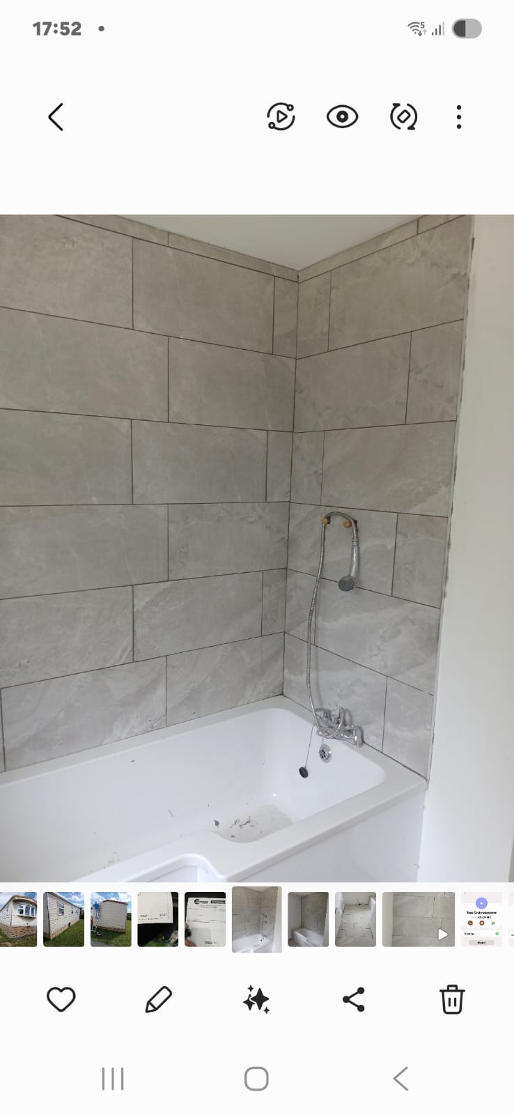 Bath surround — tiling to finish — after